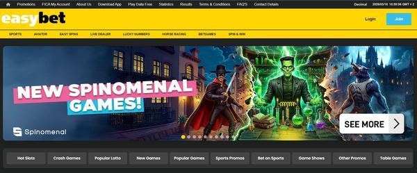 Easybet South Africa desktop view