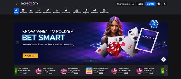 Jackpot City desktop view