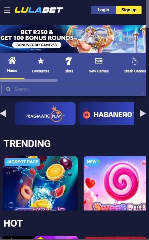 Lulabet mobile view